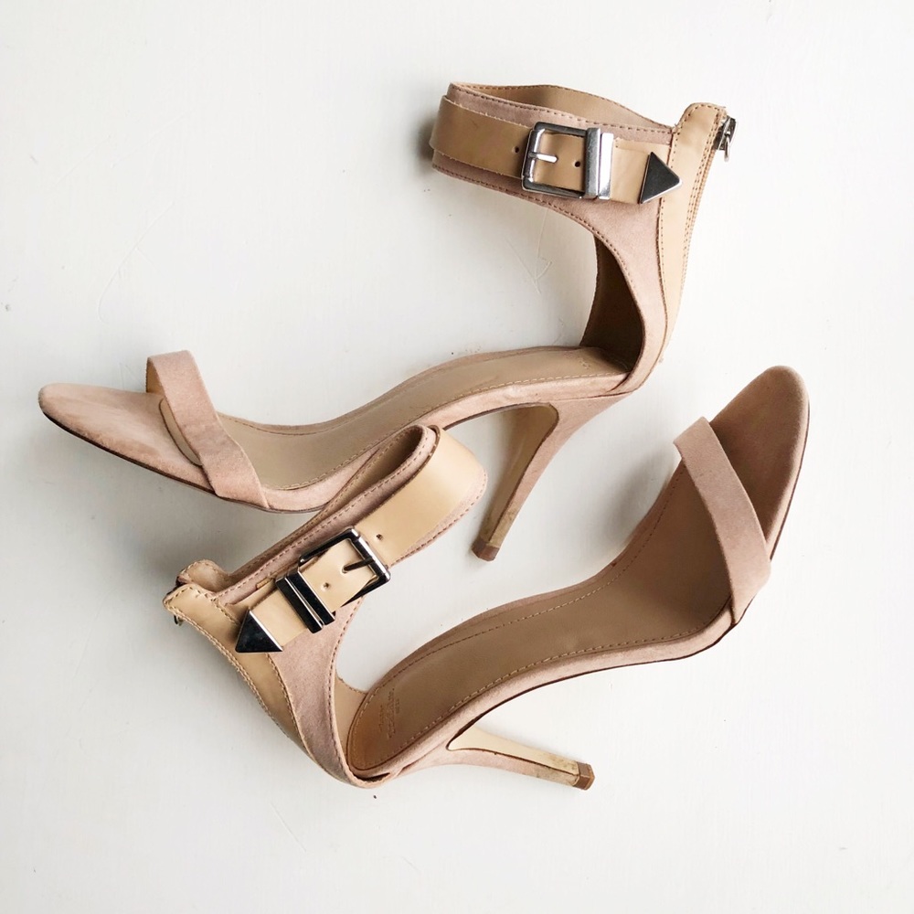 Zara Nude Suede Heels